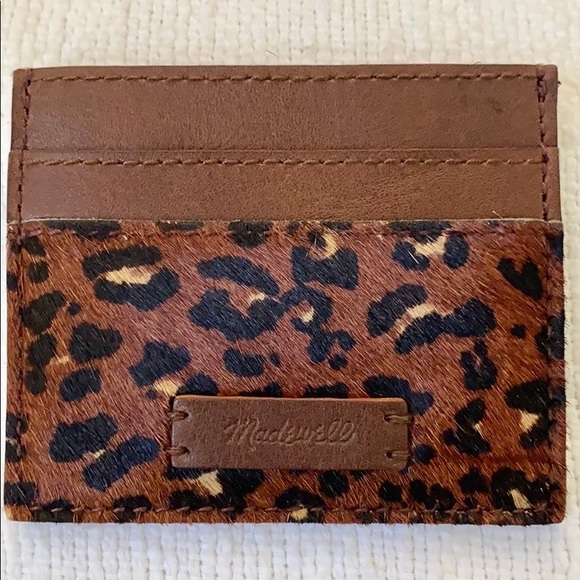 Madewell Handbags - Madewell Leopard Calf Hair Leather Card Case